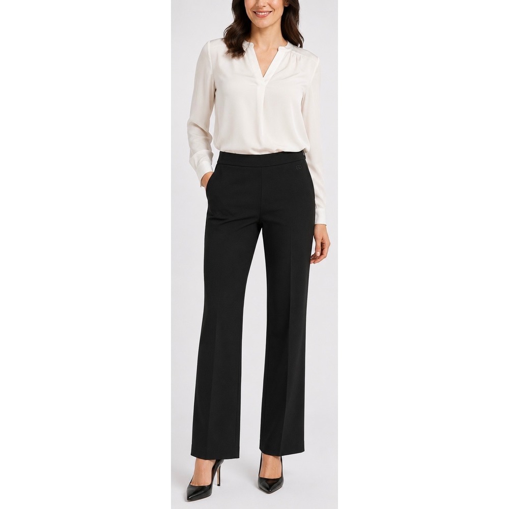 Givenchy Sport Vintage Black Straight Leg Trousers High Waisted Dress Pants 14